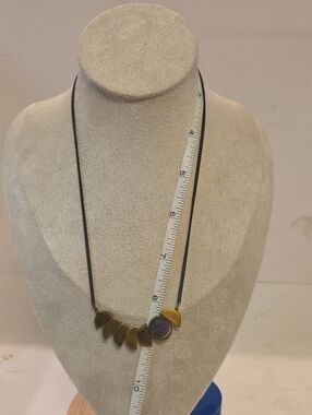 Larissa Loden Brass Moon Phase Amethyst Necklace - Signed Boho Celestial Choker